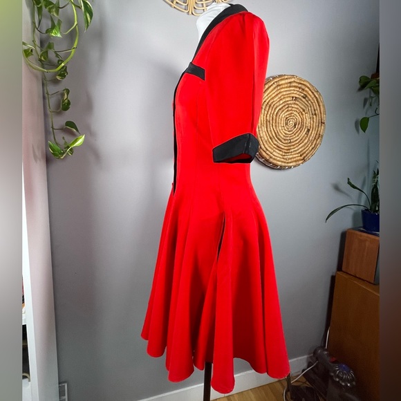 Vintage 80’s does 40’s Red Dress - Picture 4 of 8